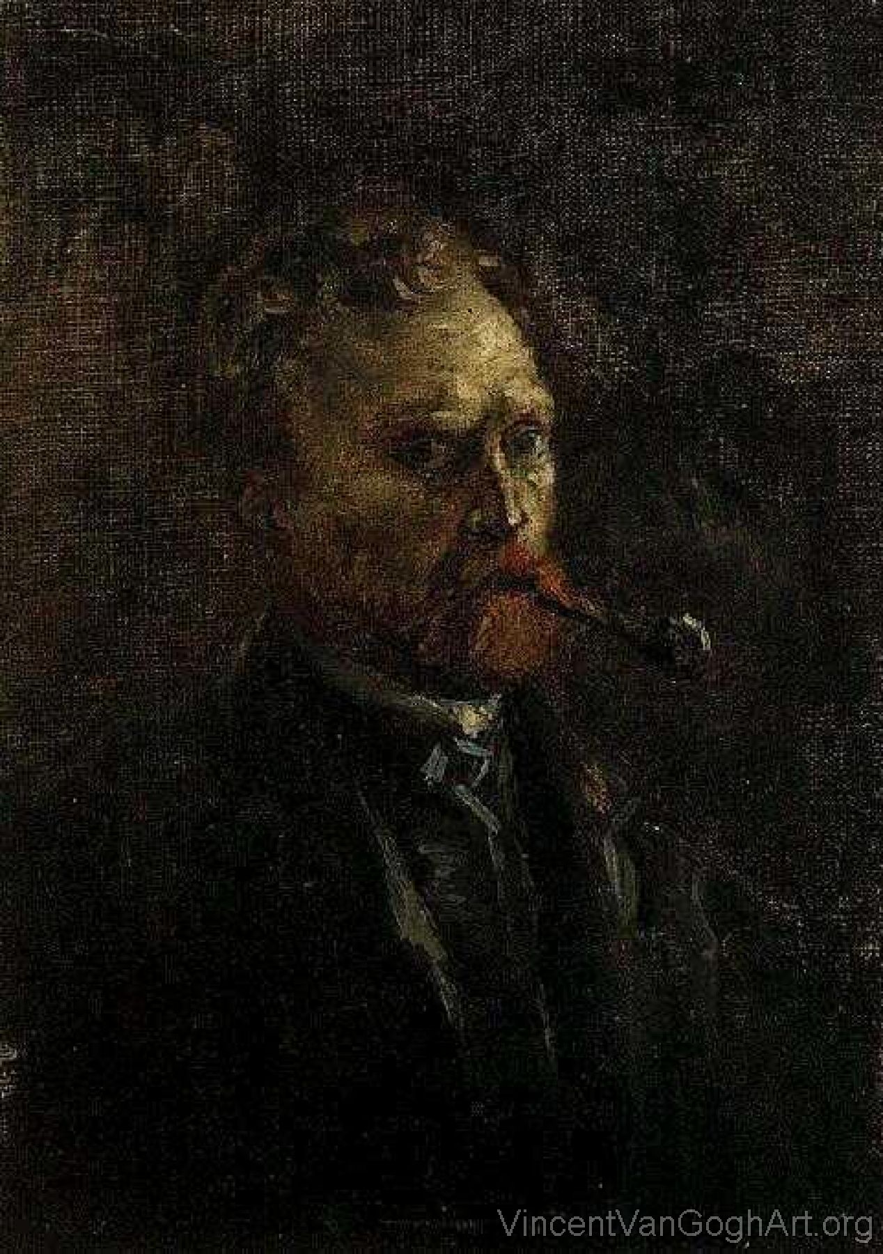 Self Portrait with Pipe, II